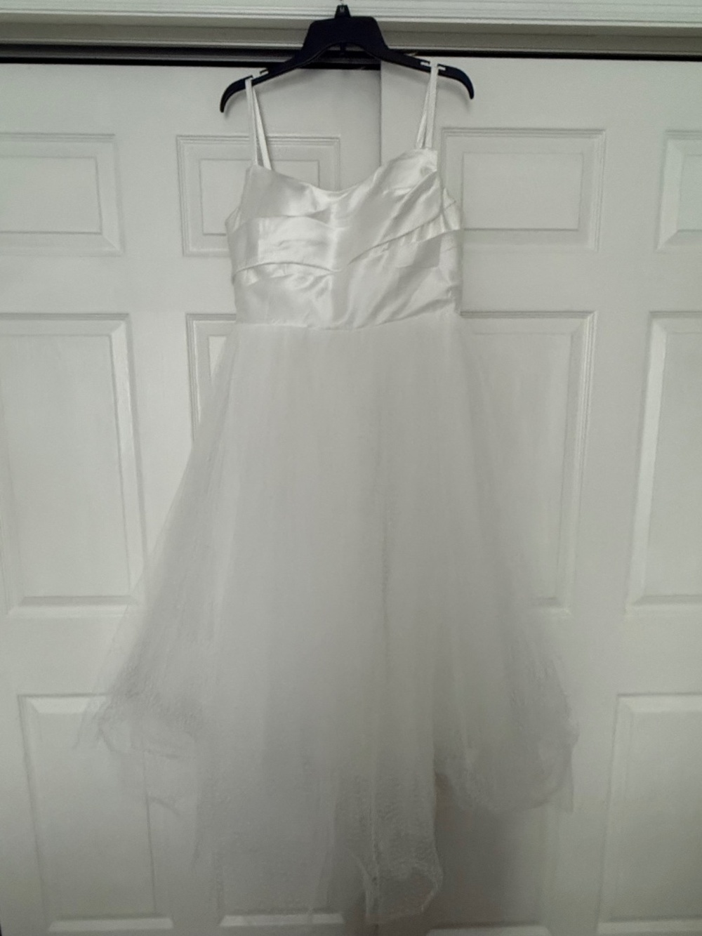 White  satin and tulle dress